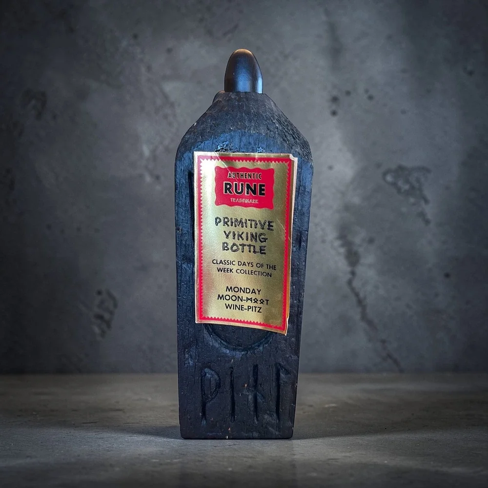 von Stiehl Winery‎ Authentic Rune Primitive Viking Bottle Monday Charred Wood